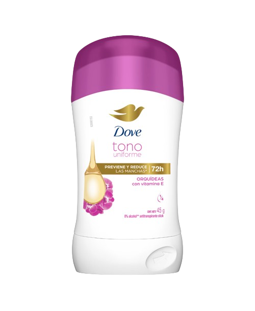 Dove Desodorante Barra Tono Uniforme Orquideas / 45 grs