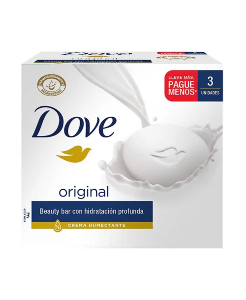 Dove Jabon Barra Original Pack 3 x 90 grs c/u