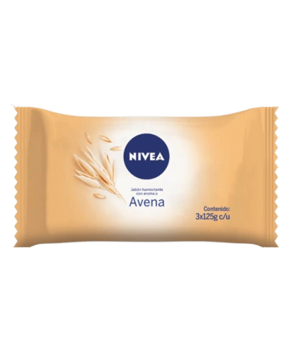 Nivea Pack Jabon Barra Avena / 3 x 125 grs c/u