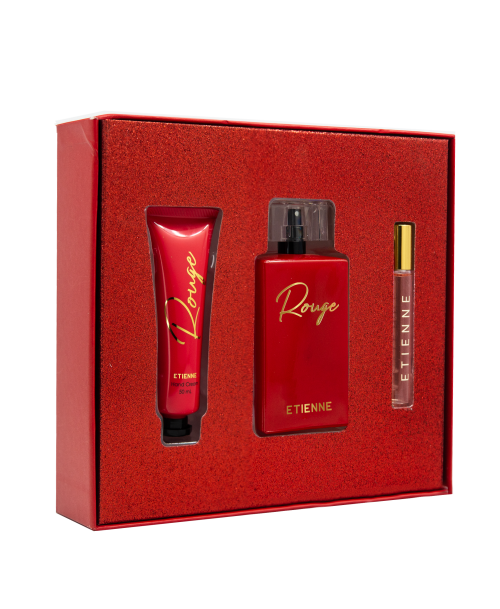 Estuche Etienne Rose: Fragancia 100 ml, Perfumero 10 ml y Crema de Manos 50 ml