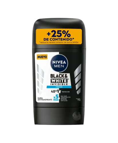 Nivea Men Desodorante Barra Black & White Invisible Fresh / 54 grs