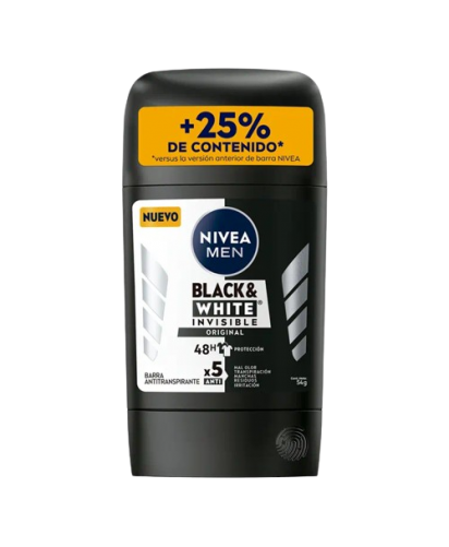 Nivea Men Desodorante Barra Black & White Invisible Original / 54 grs