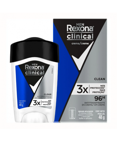 Rexona Men Clinical Desodorante Crema Clean / 48 grs