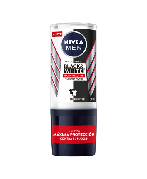 Nivea Desodorante Roll On Black & White Max Protection / 50 ml