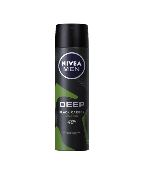 Nivea Men Desodorante Spray Deep Black Carbon Amazonia / 150 ml