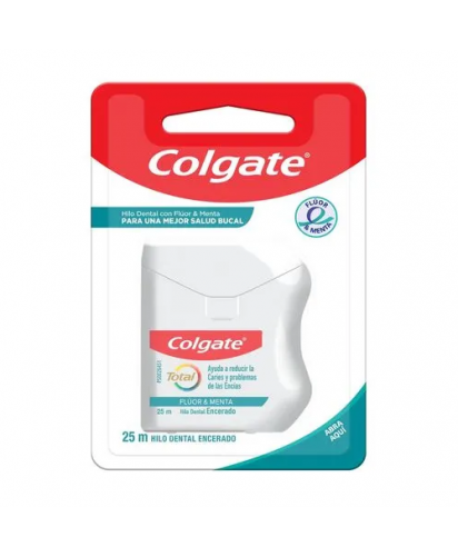 Colgate Hilo Dental Encerado - Fluor & Menta / 25 mts