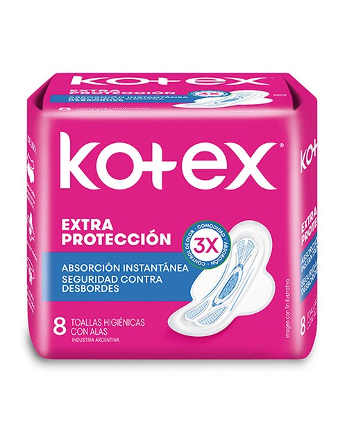 Kotex Toallas Higienicas con Alas / 8 uns