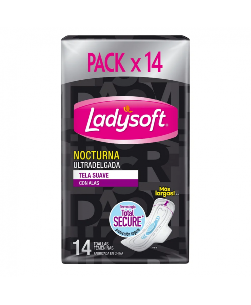 Ladysoft Toallas Femeninas Nocturna Ultradelgada / 14 uns