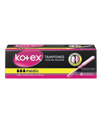 Kotex Tampones - Medio / 8 uns