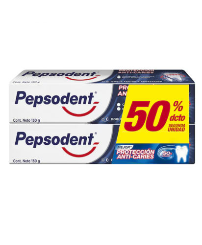 Pepsodent Pasta Dental Proteccion Anti-Caries / 2 uns x 130 grs