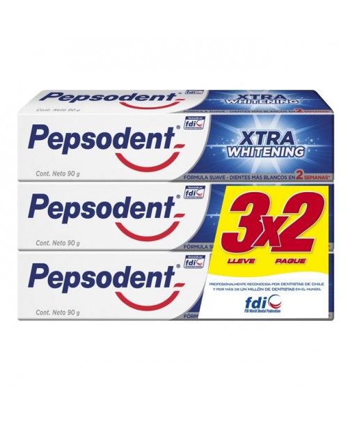 Pepsodent Pasta Dental Xtra Whitening / 3 uns x 90 grs