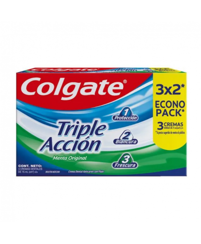 Colgate Pasta Dental Triple Accion / 3 uns x 75 ml c/u