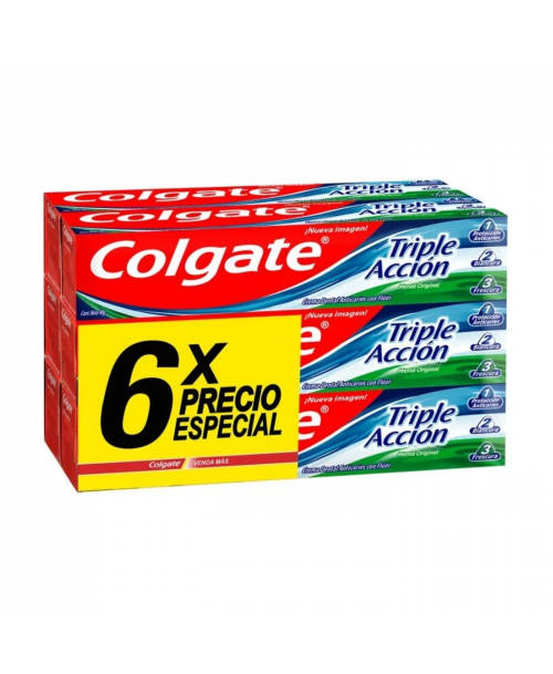 Colgate Pasta Dental Triple Accion / 6 uns x 50 grs c/u