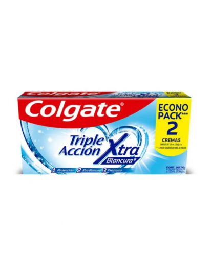 Colgate Pasta Dental Triple Accion Xtra Blancura / 2 uns x 125 ml c/u