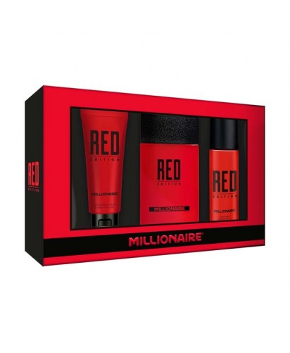 Estuche Millionaire - Red Edition: Balsamo After Shave 150 ml, Fragancia 100 ml y Desodorante Spray 160 ml