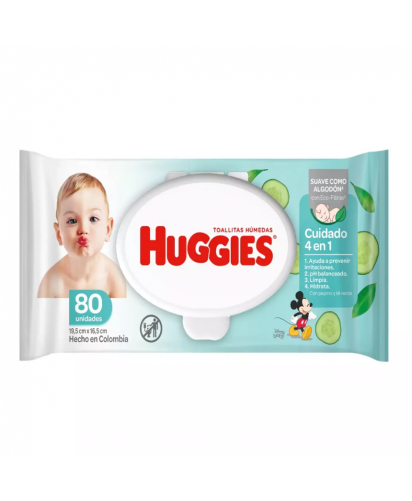 Huggies Toallitas Humedas - Cuidado 4 en 1 / 80 uns