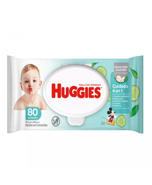 Huggies Toallitas Humedas - Cuidado 4 en 1 / 80 uns