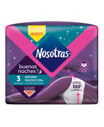 Nosotras Calzon Nocturno Buenas Noches Talla L - XL / 3 uns