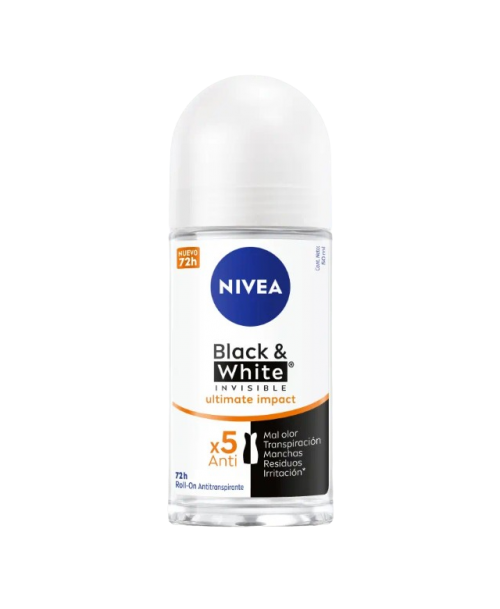 Nivea Desodorante Roll On Black & White Invisible Ultimate Impact / 50 ml