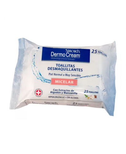 Simond's DermoCream Toallitas Desmaquillantes Micelar / 25 uns