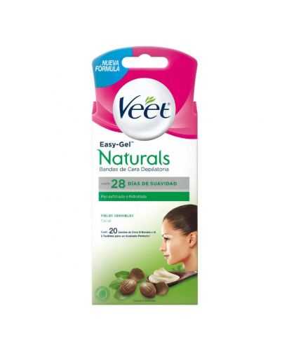 Veet Bandas de Cera Depilatoria Easy-Gel Naturals / 20 bandas