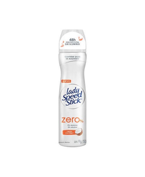 Lady Speed Stick Desodorante Spray Zero % Fresh Coconut / 150 ml