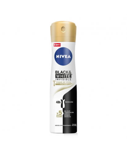 Nivea Desodorante Spray Black & White Invisible Toque de Seda / 150 ml