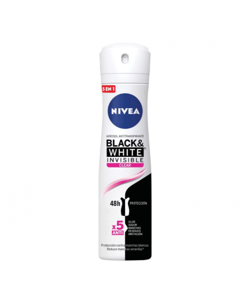 Nivea Desodorante Spray Black & White Invisible Clear / 150 ml