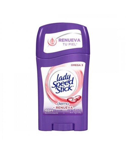 Lady Speed Stick Desodorante Barra Derma + Renueva / 45 grs